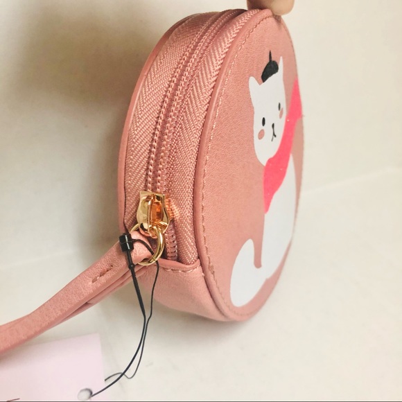 Lauren Conrad Pink Cat Circle Wristlet - Picture 4 of 8